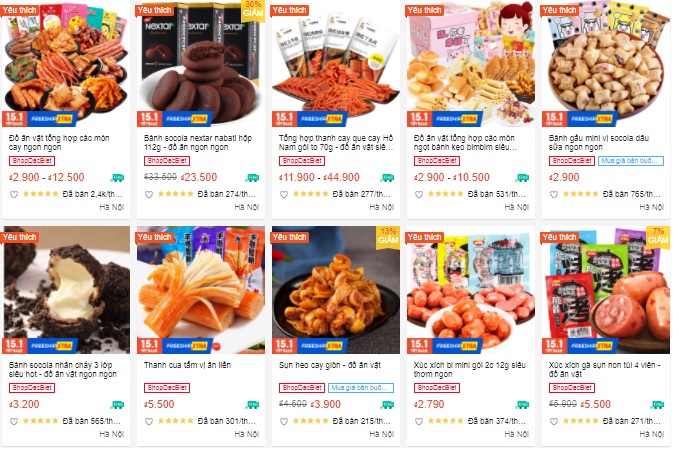 Top 10 Shop bán đồ ăn nội địa Trung quốc uy tín trên shopee 