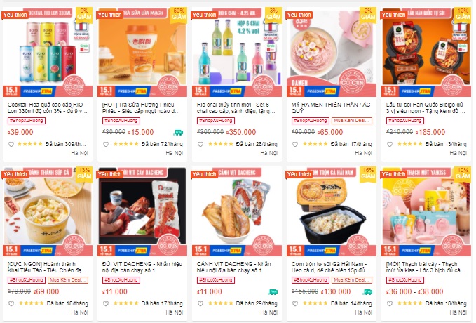 Top 10 Shop bán đồ ăn nội địa Trung quốc uy tín trên shopee