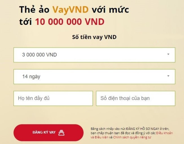 VAYVND-Vay tiền nhanh online lãi suất 0% giải ngân đến 20 triệu