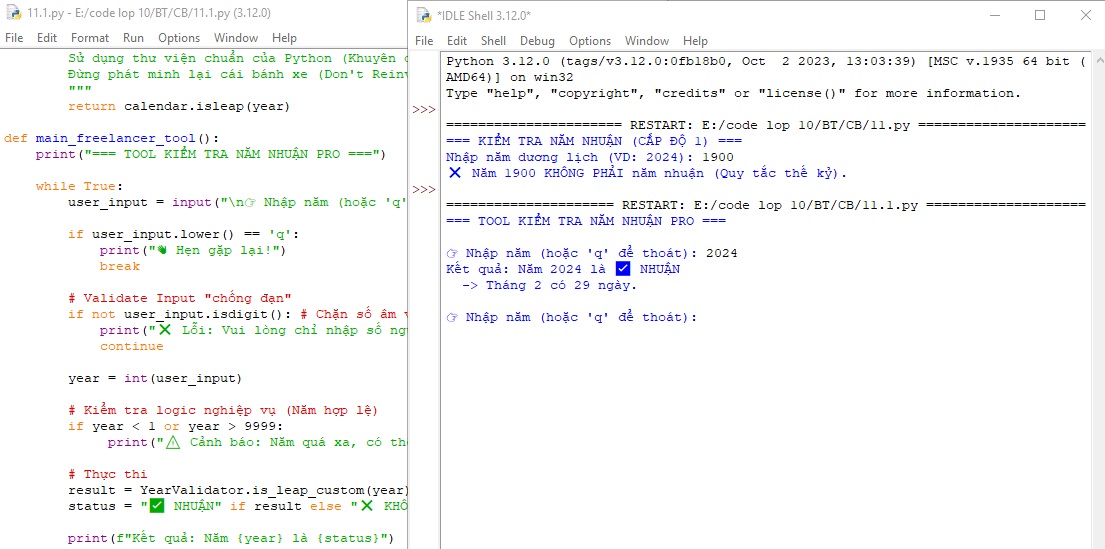 Bài tập Python: Kiểm Tra Năm Nhuận